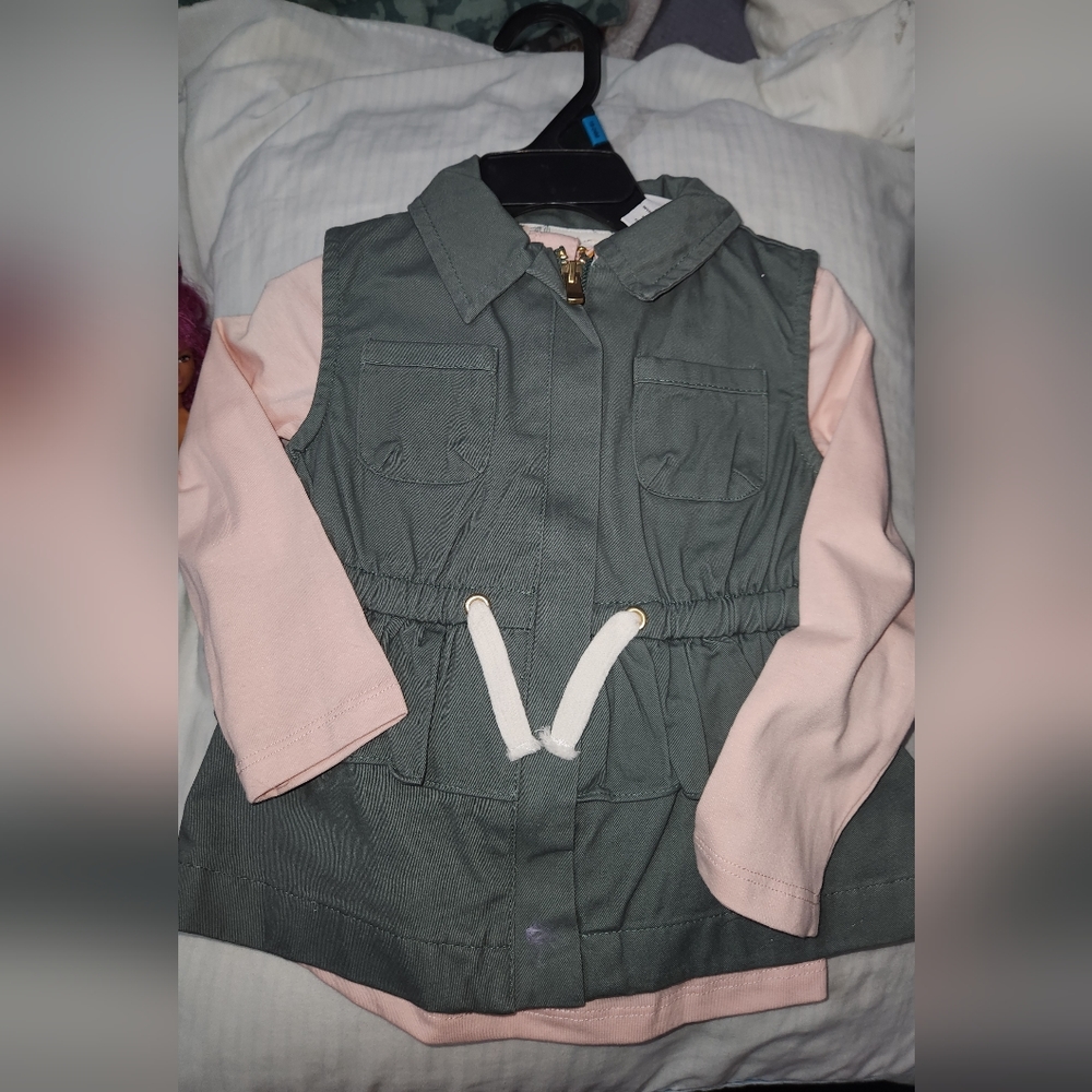 Aspen girl shirt and cargo vest set